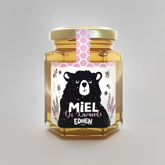 Miel de lavande EDHEN™ - Découvrez le goût véritable d'un miel naturel de Provence français mais en Bretagne, dans le pays de Ploërmel. Avec ces vertus, il est parfait pour soigner les maux de gorges (toux). Pot de 250g. EDHEN FOOD Miel de France